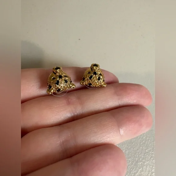 Kate Spade New York Run Wild Cheetah Stud Earrings | Whimsical Crystal Studs - Picture 7 of 9